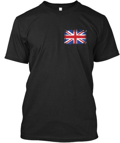 Great Britain Flag T Shirt Black T-Shirt Front