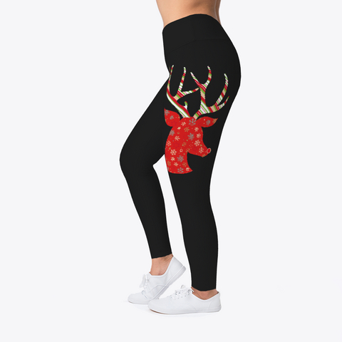Christmas Deer  Leggings Black áo T-Shirt Left