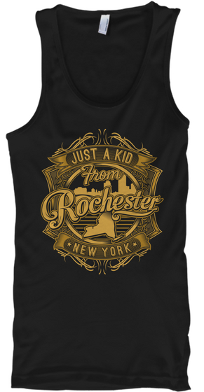 Just A Kid From Rochester New York Black T-Shirt Front