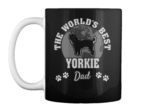 The World's Best Yorkie Dad Black T-Shirt Front