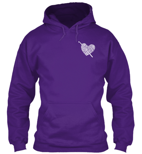 Crocheter's Shirt   Crochet From Heart Purple T-Shirt Front