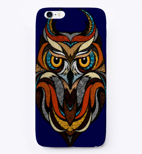 Owl I Phone Case Dark Navy T-Shirt Front