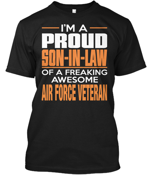 Air Force Veteran Black T-Shirt Front