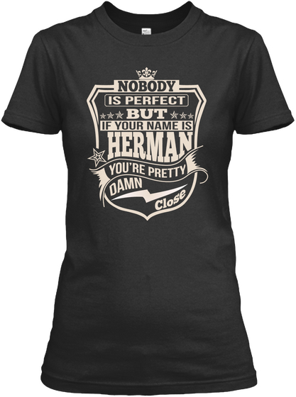 Nobody Perfect Herman Thing Shirts Black T-Shirt Front