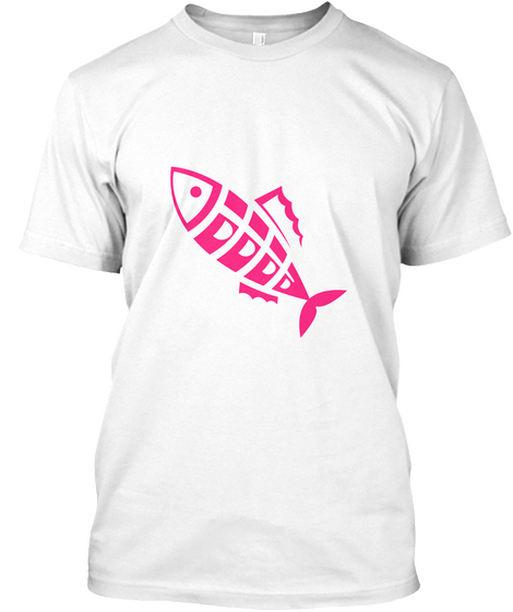 Funny Fish T Shirts White Maglietta Front