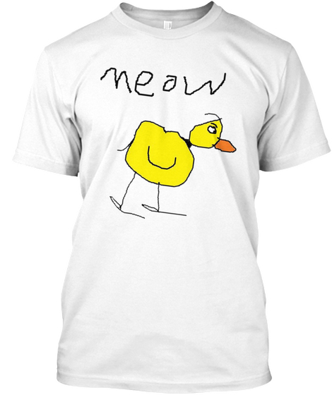 Meow White T-Shirt Front