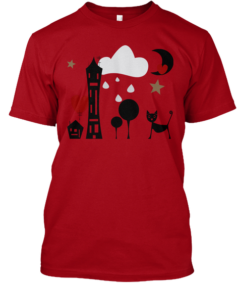 Cat´S Meow Deep Red T-Shirt Front