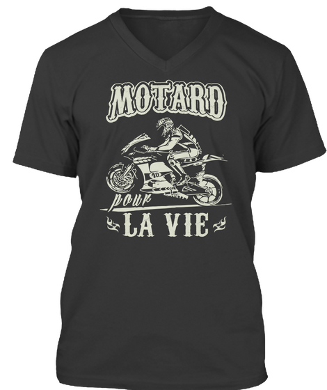Motard Pour La Vie Black T-Shirt Front