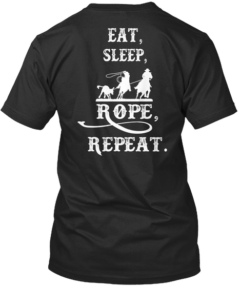 Eat Sleep Rope Repeat Black T-Shirt Back