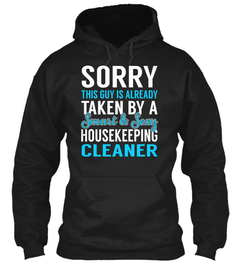 Housekeeping Cleaner Black T-Shirt Front
