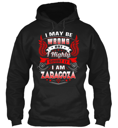 Never Doubt Zaragoza  Black T-Shirt Front
