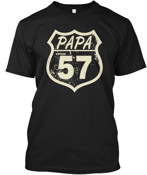 Papa Vintage 57 Black Camiseta Front