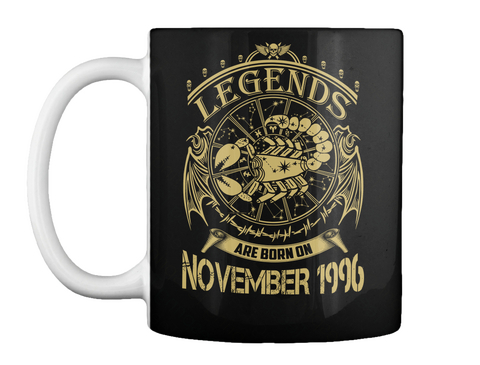 Legends Are Born On November 1996 Black Maglietta Front