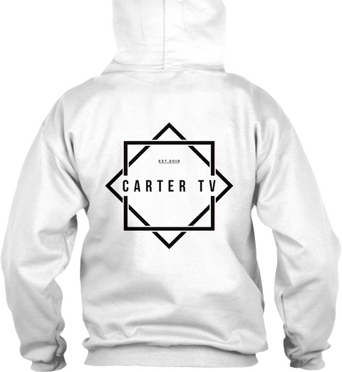 Carter Tv Black Logo Hoodie White Maglietta Back