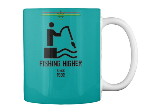 Fishing Higher Since 1992 Aqua T-Shirt Back