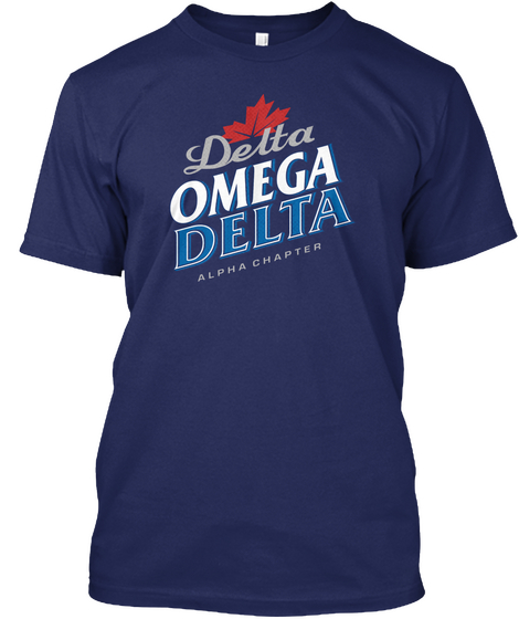 Delta Omega Delta Inc. Midnight Navy T-Shirt Front