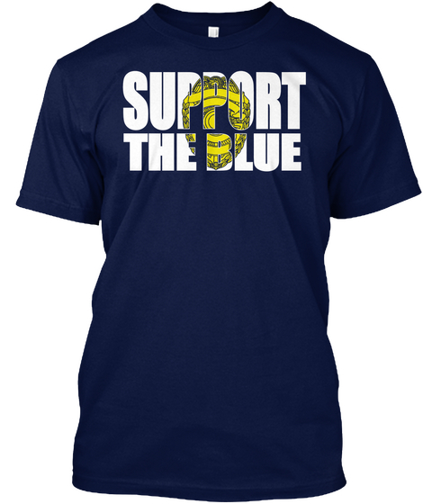 Support The Blue Navy T-Shirt Front