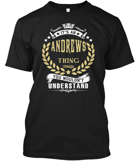 Andrews Black T-Shirt Front