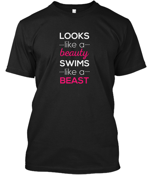 Swimming Girl T Shirt Black T-Shirt Front