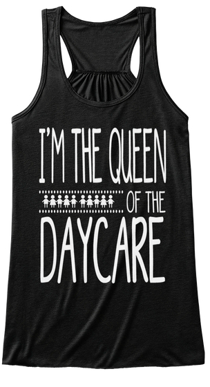 Queen Of The Daycare Black T-Shirt Front