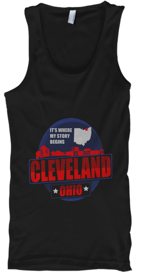 It's Where My Story Begins Cleveland Ohio Black T-Shirt Front