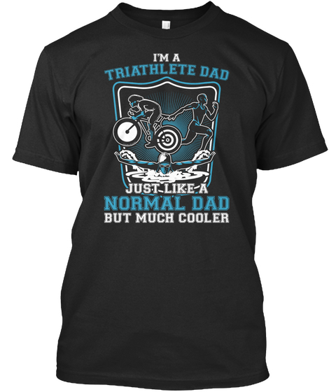 Triathlon Dad 334 Black T-Shirt Front