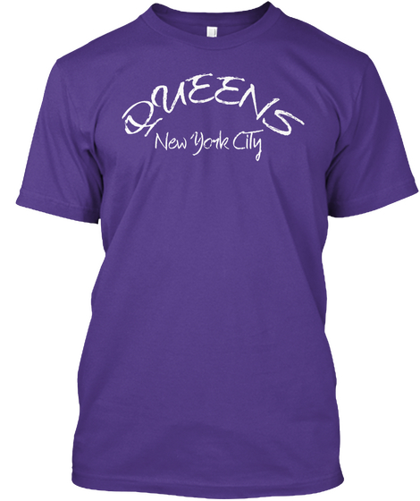 Queens New York City Purple Camiseta Front
