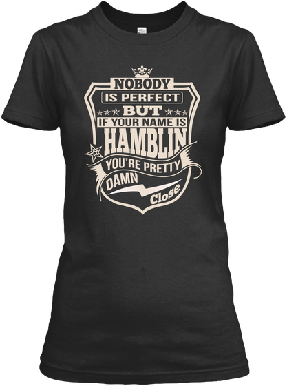 Nobody Perfect Hamblin Thing Shirts Black Maglietta Front