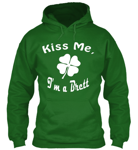 Kiss Me I'm A Brett Irish Green T-Shirt Front