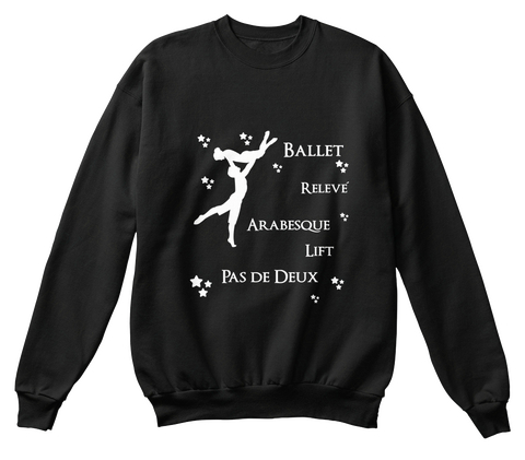 Ballet Releve Arabesque Lift Pas De Deux Black Maglietta Front