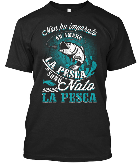 Pescatori   Amare La Pesca Black áo T-Shirt Front