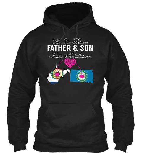 Father Son   West Virginia South Dakota Black T-Shirt Front