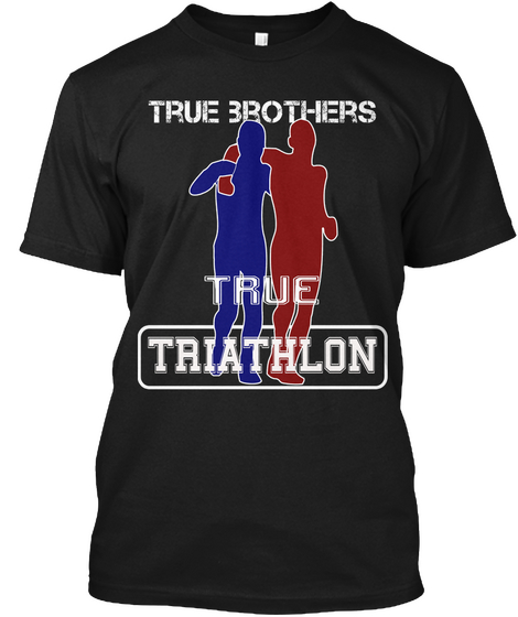 True Brothers True Triathlon Black T-Shirt Front