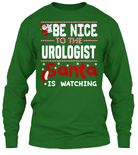 Be Nice To The Ufologist Santa Is Watching Irish Green T-Shirt Front