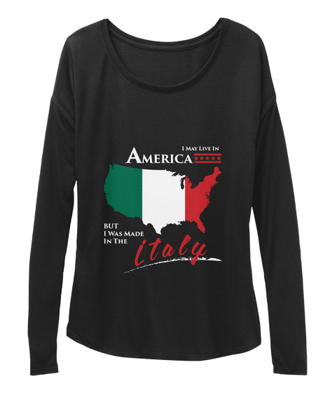 Italy Lovers   Women's Flowy Long Sleeve Black Camiseta Front