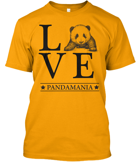 Love Pandamania Gold áo T-Shirt Front