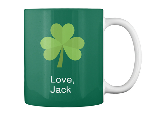 Love,
      Jack Forest Green T-Shirt Back