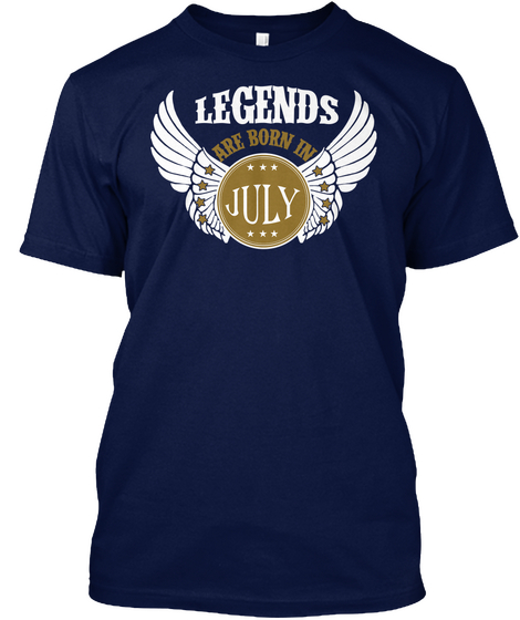 Legends Are Born In July Navy Maglietta Front