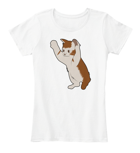 No Hands Cat! Original Lo Lcat Art Shirts White T-Shirt Front