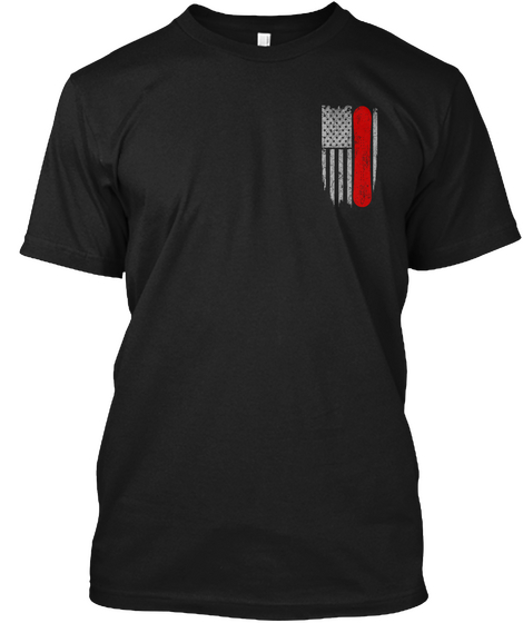 American Snowboarding Flag Shirt Black T-Shirt Front