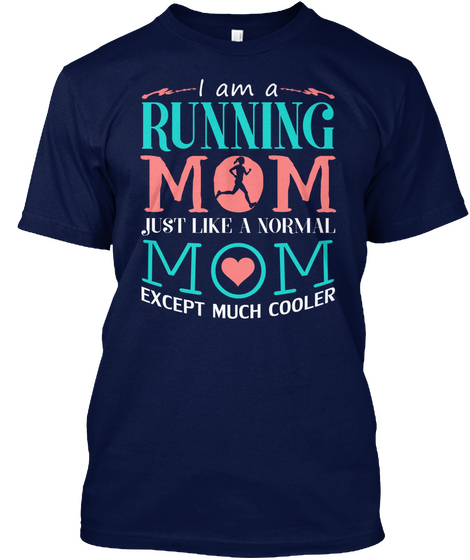 Running Mom Navy T-Shirt Front