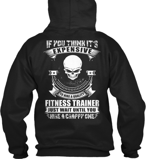 Fitness Trainer Black T-Shirt Back