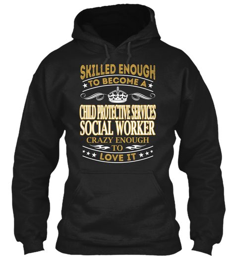 Child Protective Services Social Worker Black Camiseta Front