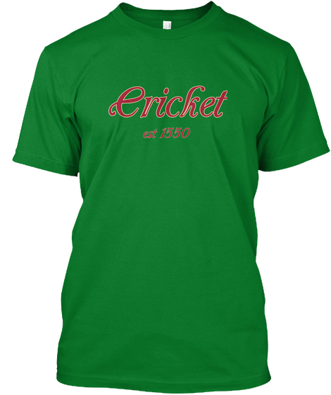 Cricket Est 1550 Bright Green áo T-Shirt Front