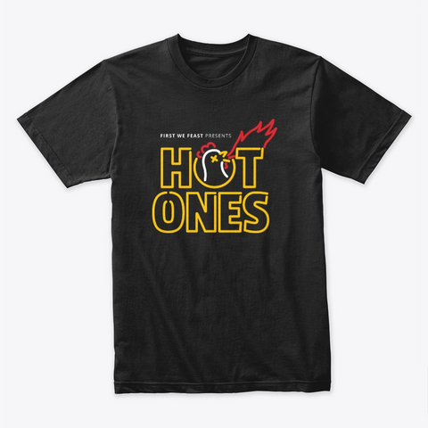 Hot Ones Logo Tee Black Kaos Front