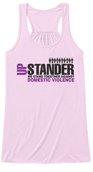 Up Stander We Stand Together Again Domestic Violence Soft Pink Maglietta Front