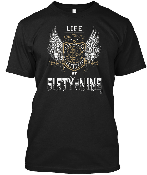 Life Begins At Fifty  Nine Black Maglietta Front