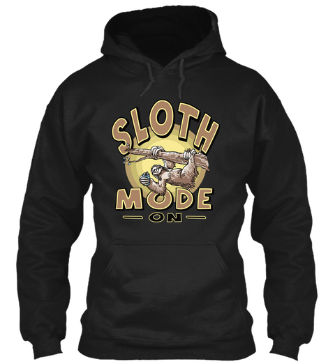Lazy Sloth Lover T Shirt Black T-Shirt Front