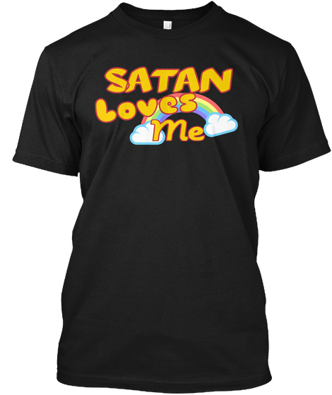 Satan Loves Me Black Maglietta Front