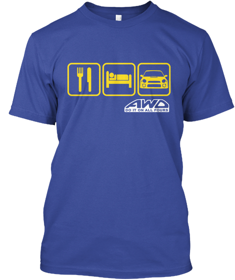 Awd Do It On All Fours Deep Royal T-Shirt Front